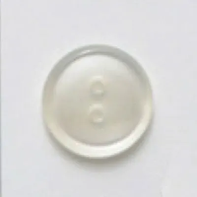15mm White 2 Hole Polyester Button DB73 -- Dill Buttons