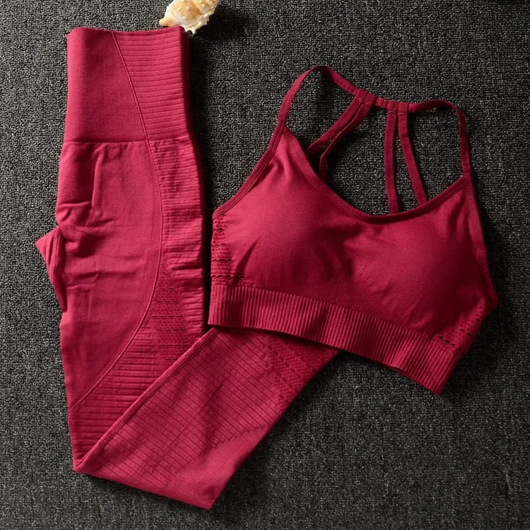 2 Pcs basic sports bra and leggings