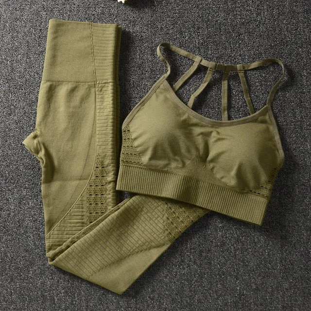 2 Pcs basic sports bra and leggings
