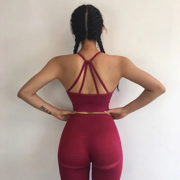 2 Pcs basic sports bra and leggings