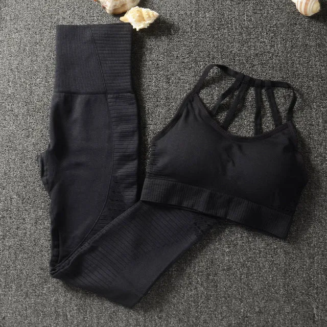 2 Pcs basic sports bra and leggings