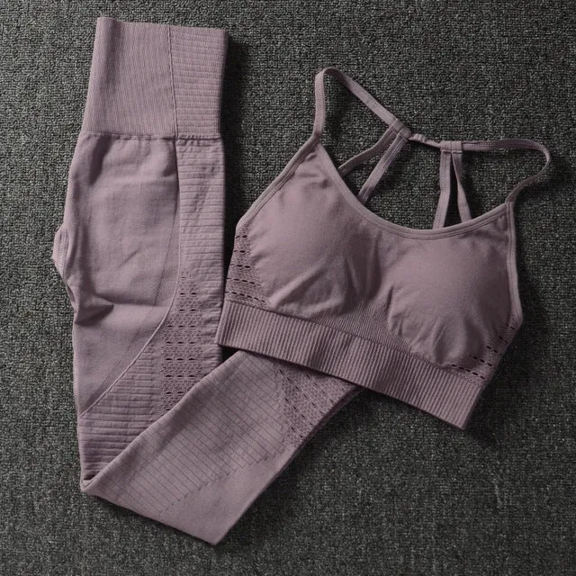 2 Pcs basic sports bra and leggings
