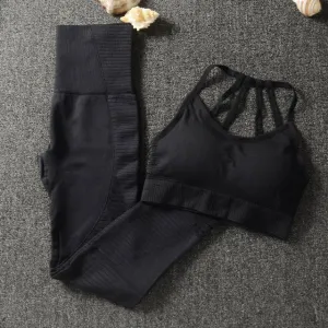 2 Pcs basic sports bra and leggings
