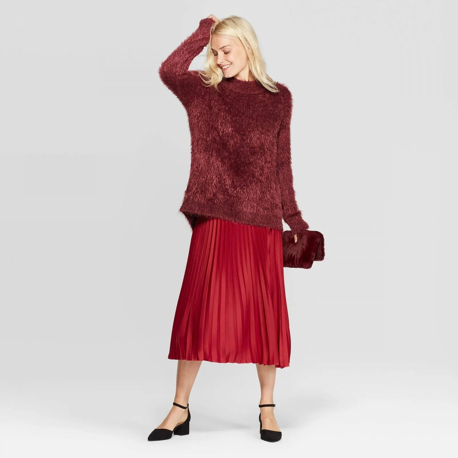 A New Day Women's Casual Fit Textured Mock Turtleneck Pullover Sweater