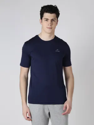 Alcis Men Navy Blue Running Round Neck Wonder T-Shirt