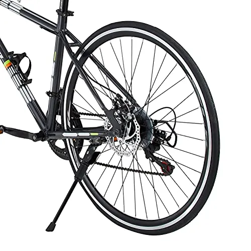 Amardeep cycles Make Road Bike 700 C with 14 Speed (7 by 2) Shimano Gear, Dual disc Brake 18.00, steel Sports Gear Bicycle for Men (Black)
