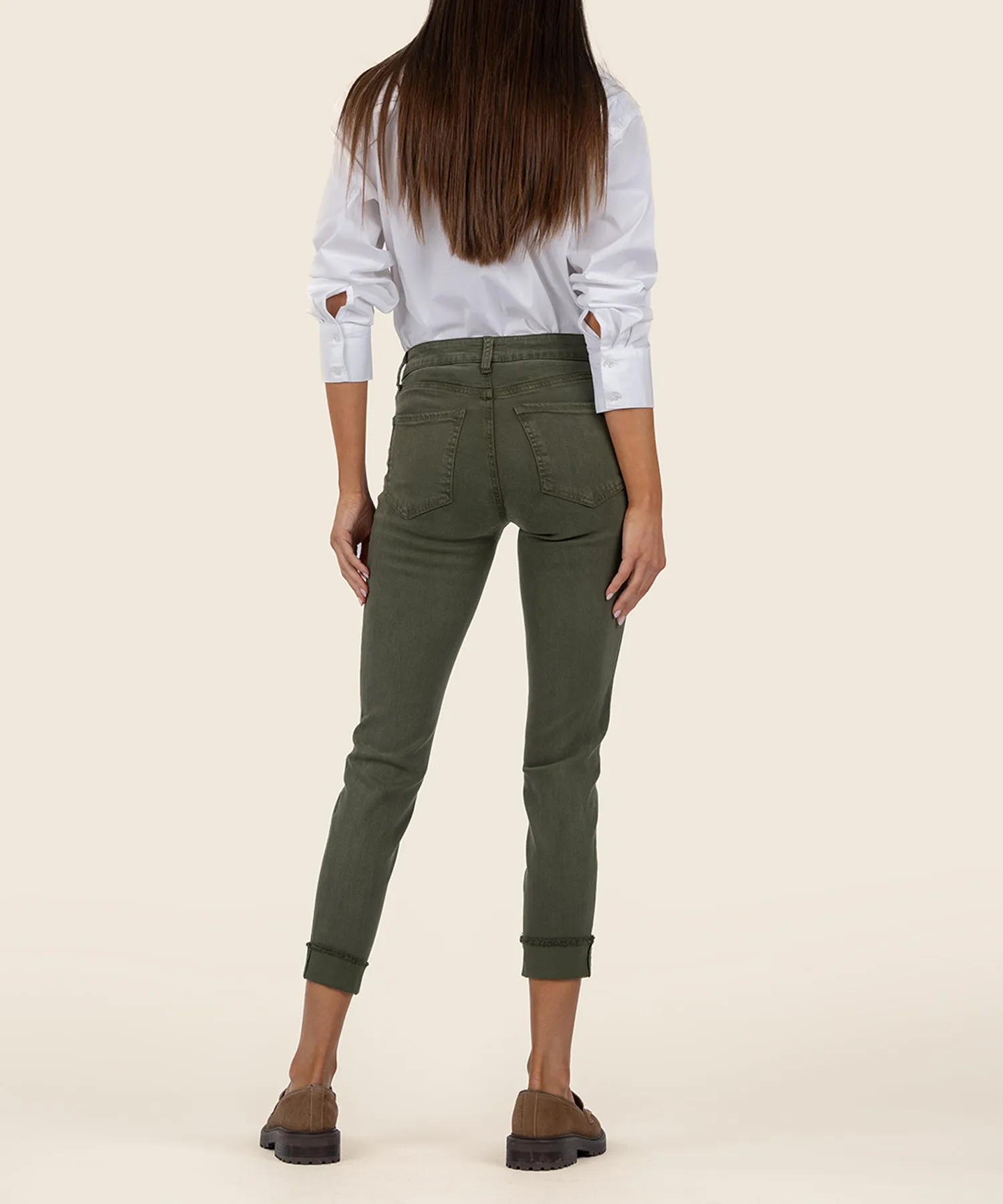 Amy Mid Rise Crop Straight Leg