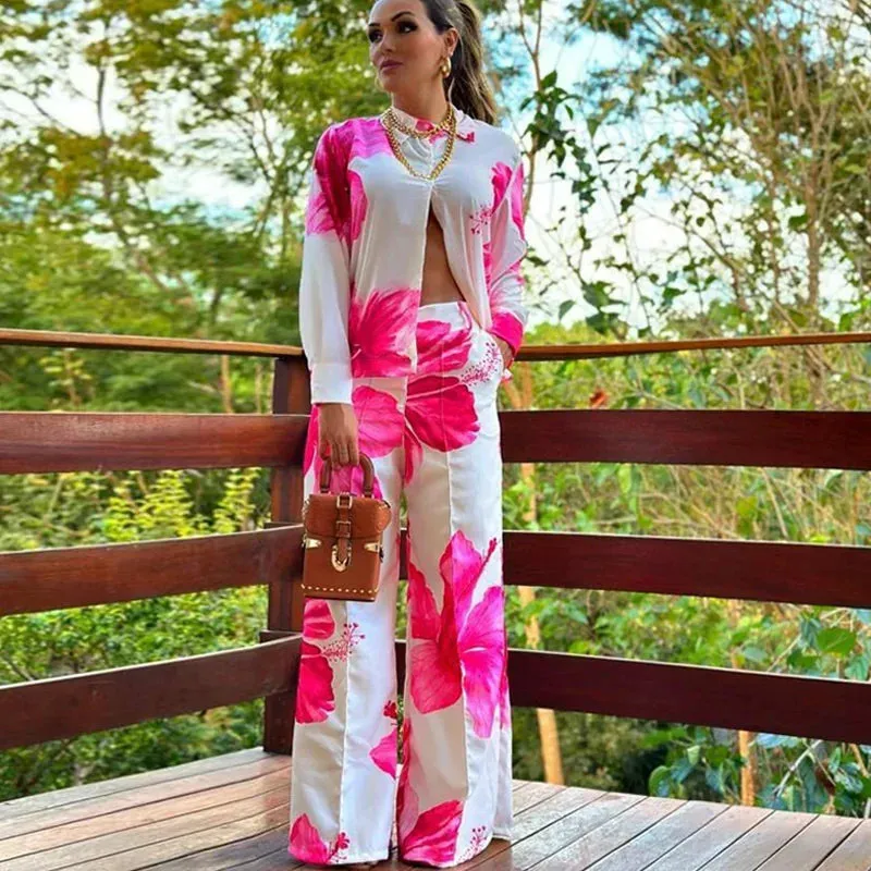 Andrea – Floral Print Women’s Spring & Autumn Office Set