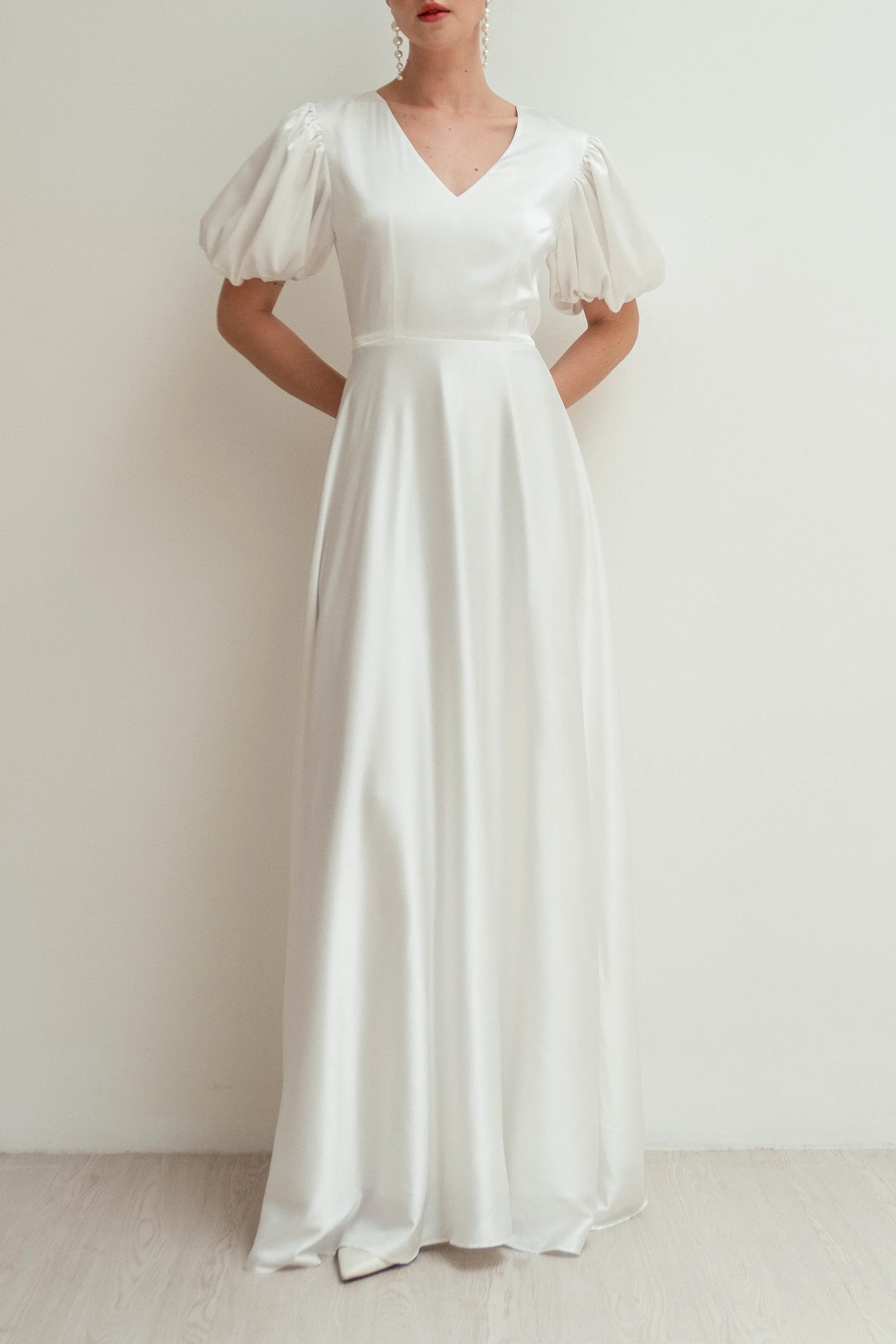 Antonella Puff Sleeves Floor Length Dress