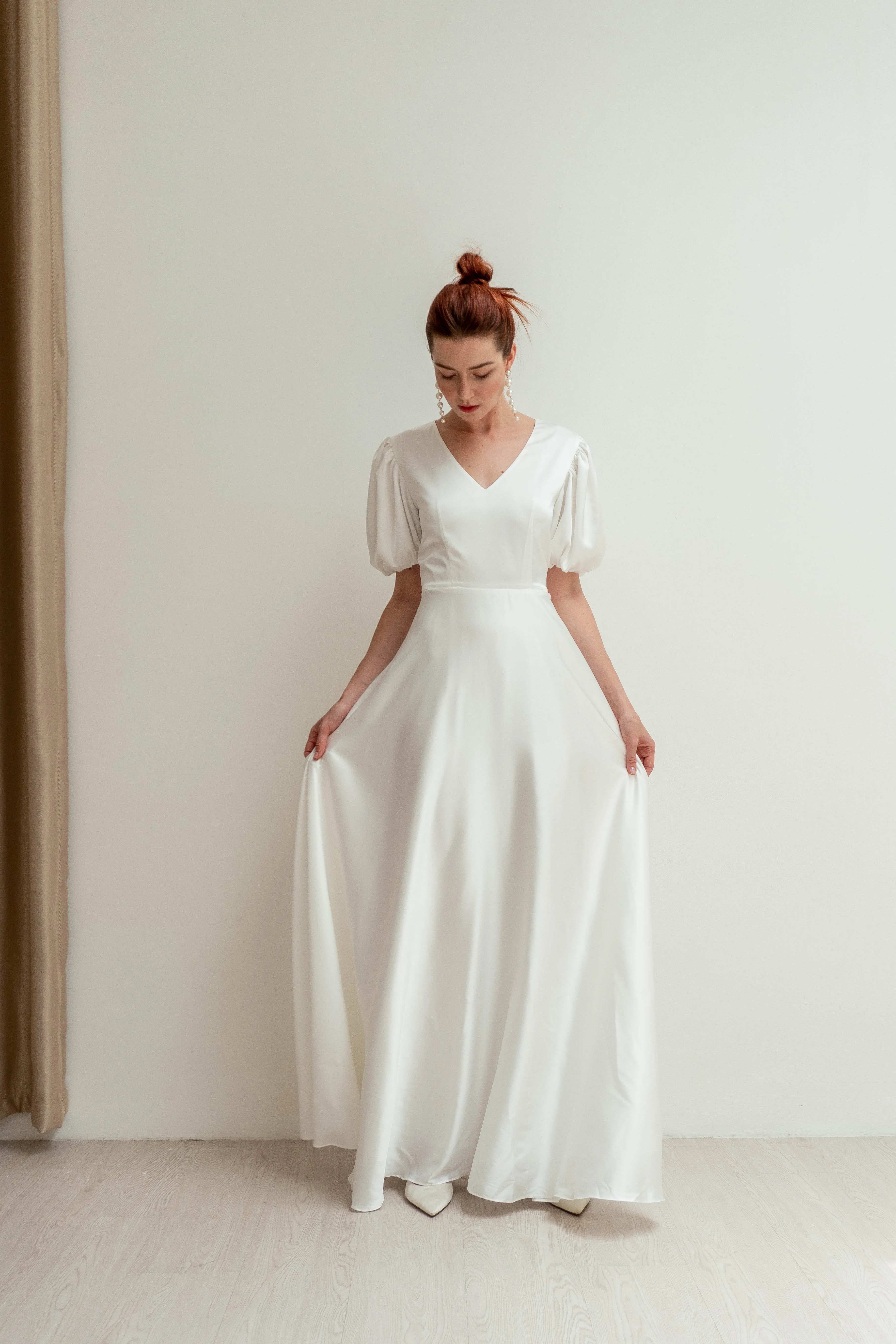 Antonella Puff Sleeves Floor Length Dress