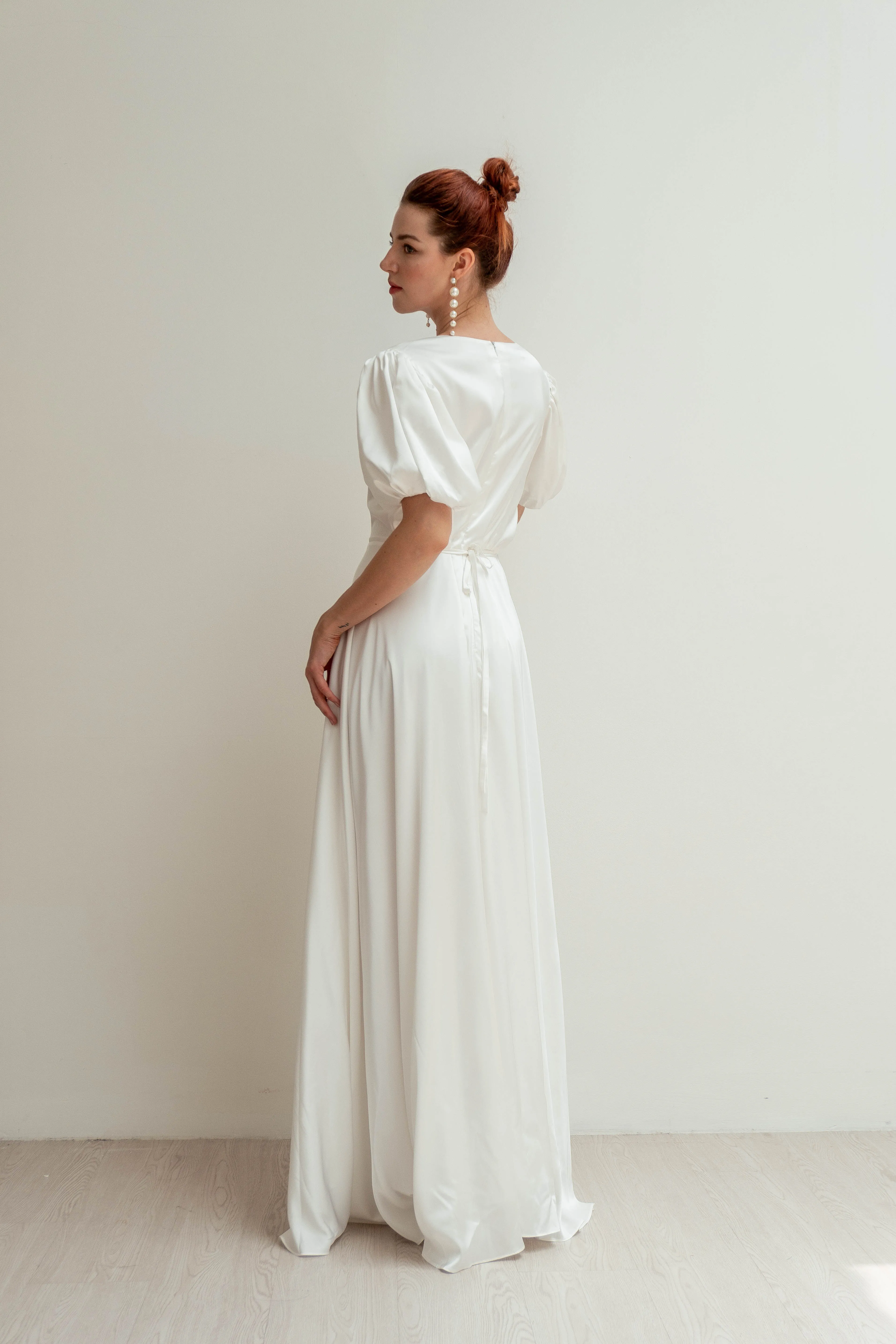 Antonella Puff Sleeves Floor Length Dress