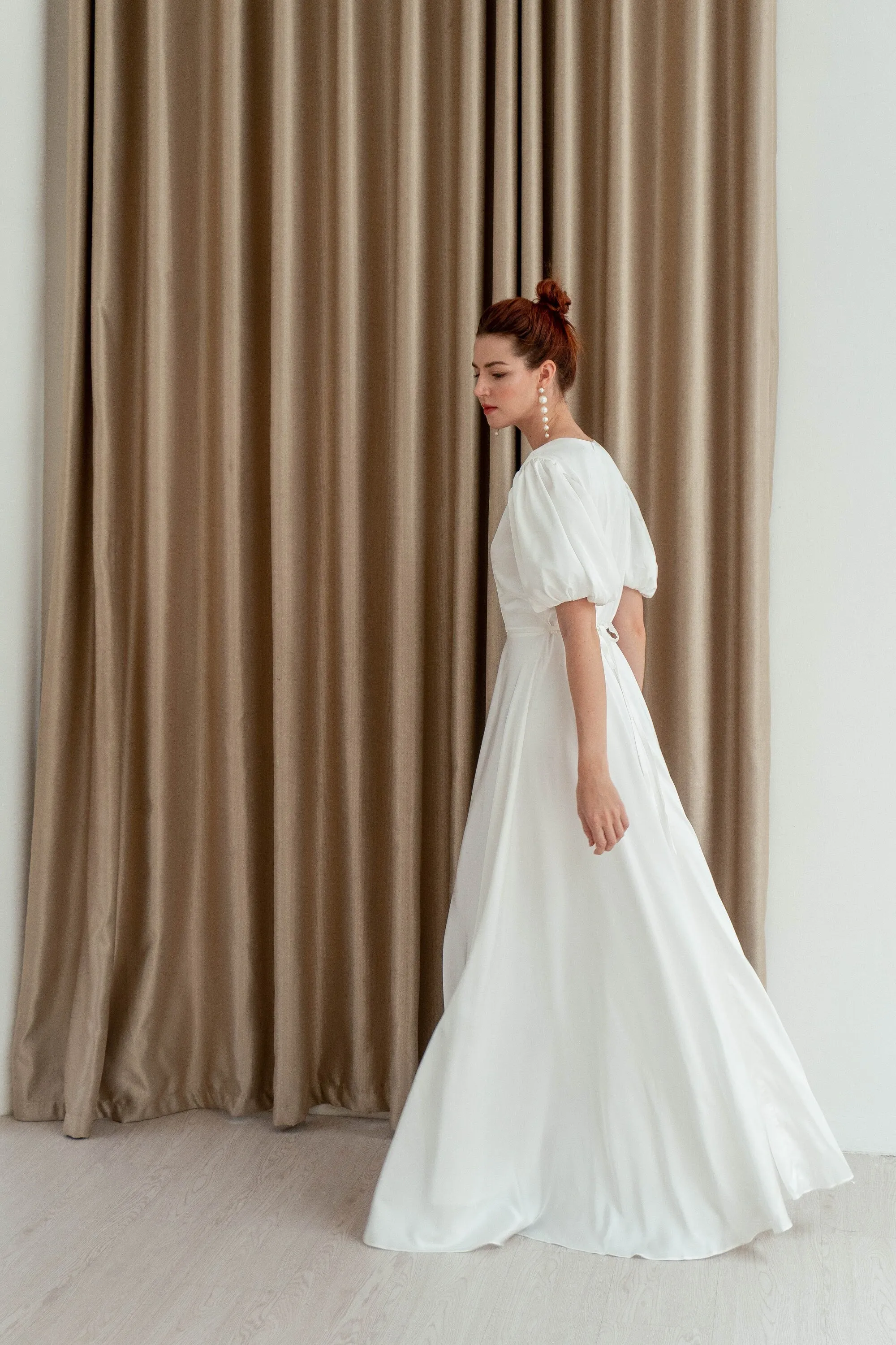 Antonella Puff Sleeves Floor Length Dress