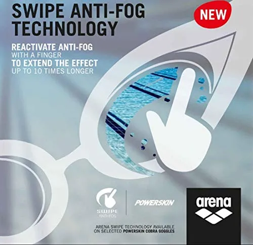 Arena Cobra Ultra Swim Goggles, Blue/Silver, Swipe Anti-Fog Mirror