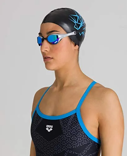 Arena Cobra Ultra Swim Goggles, Blue/Silver, Swipe Anti-Fog Mirror