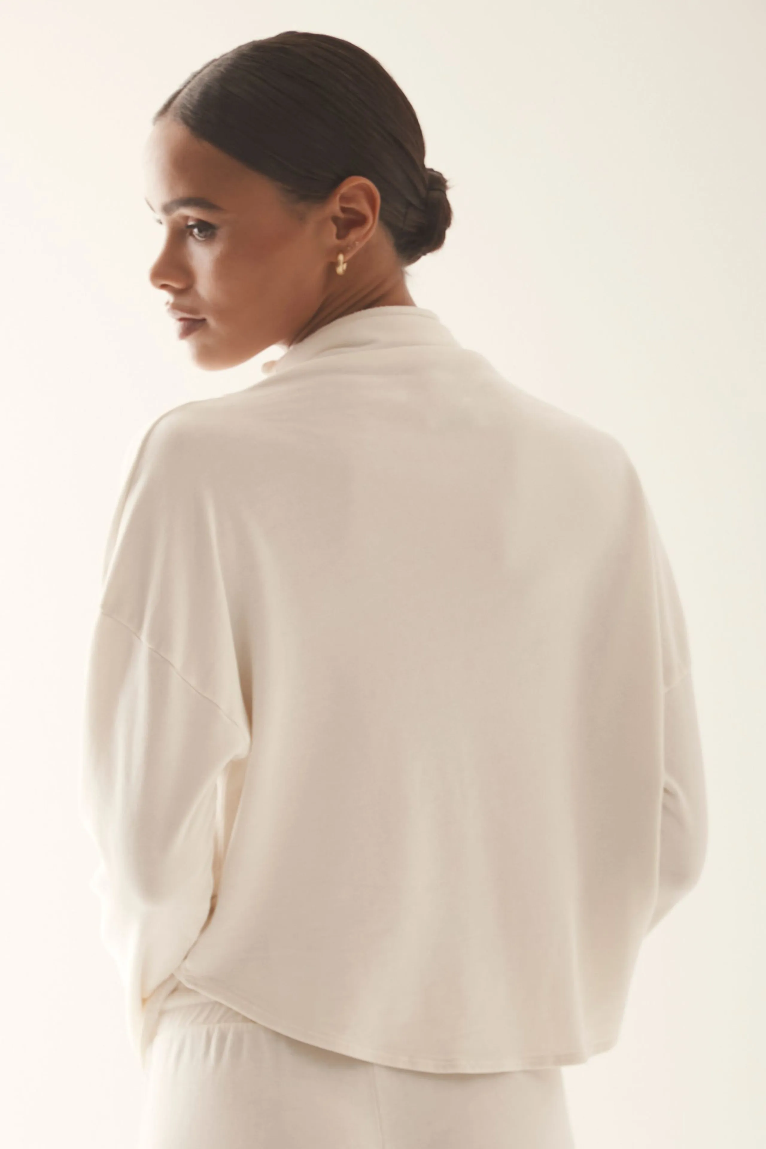 Asymmetrical Drape Turtleneck