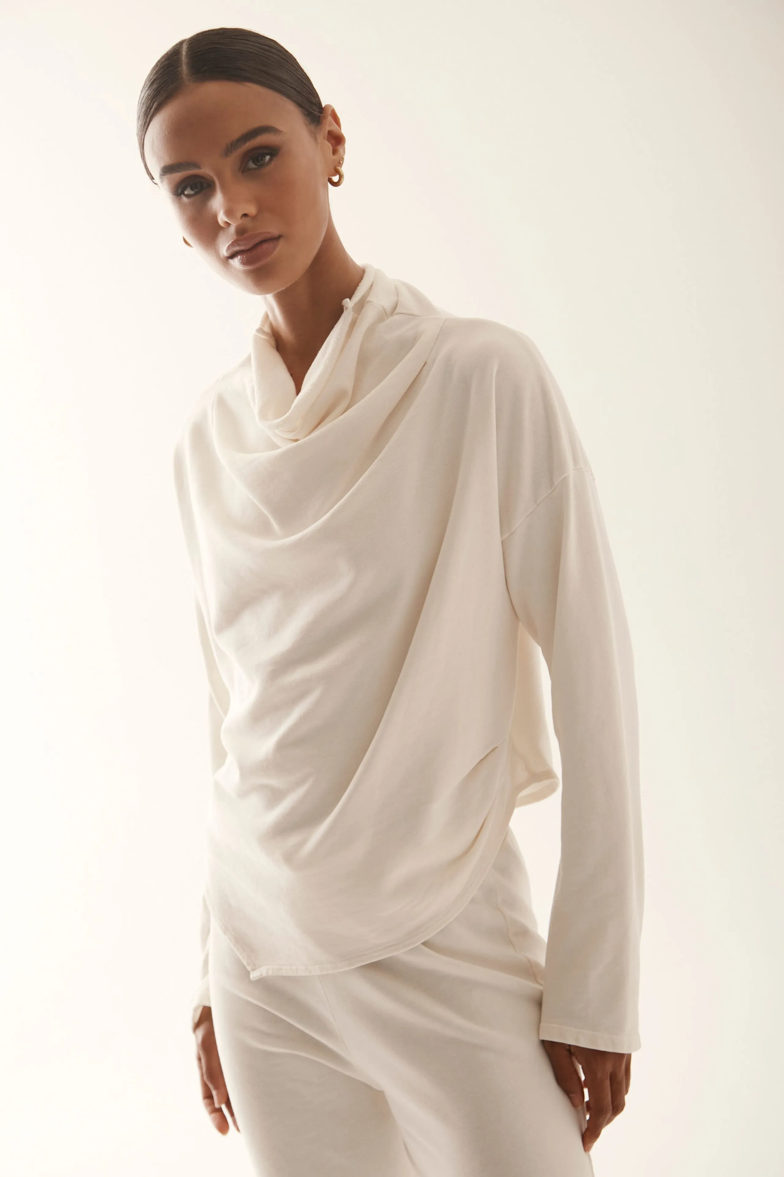 Asymmetrical Drape Turtleneck