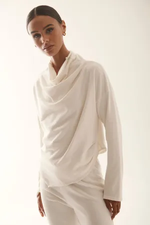 Asymmetrical Drape Turtleneck