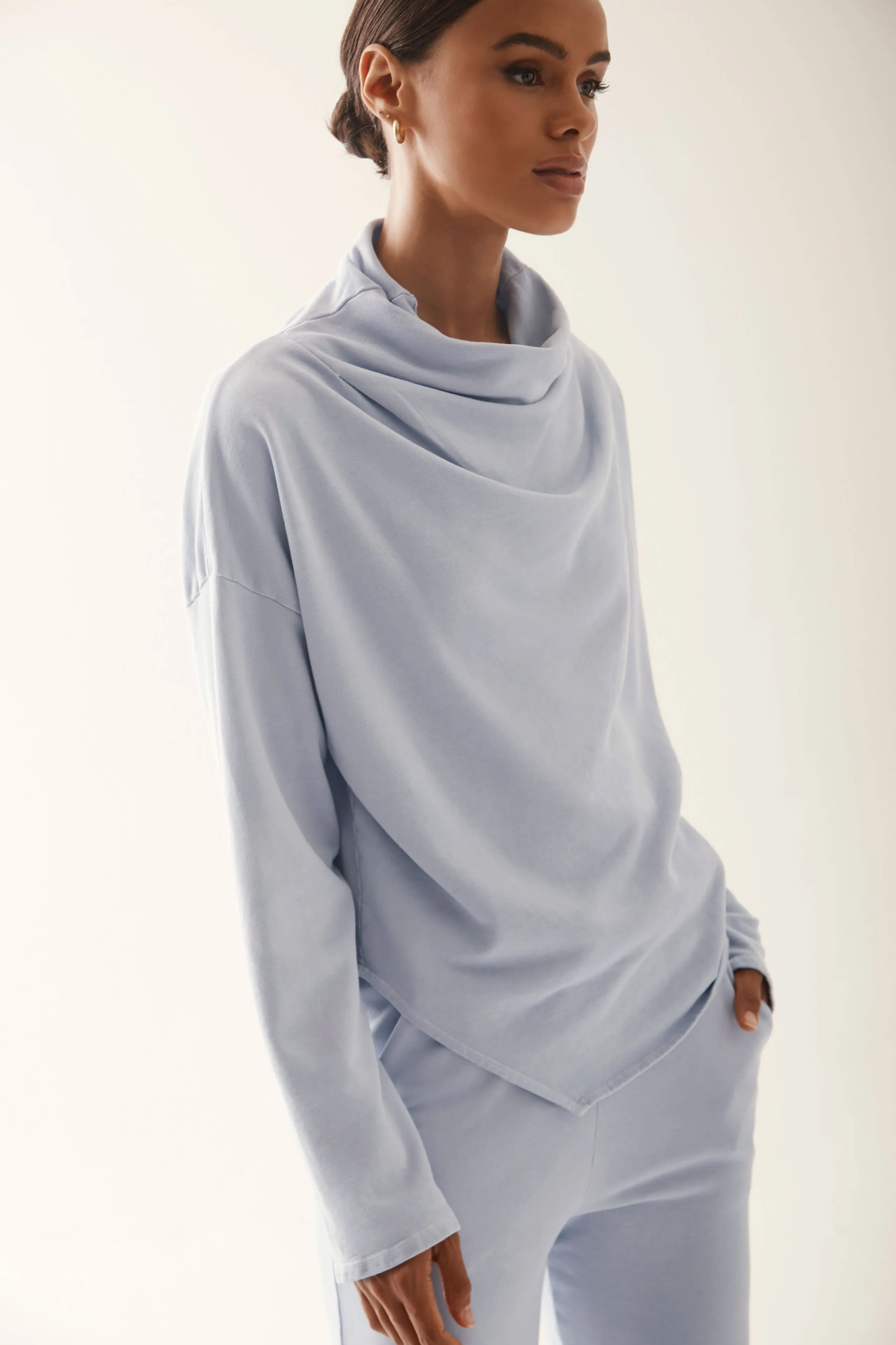 Asymmetrical Drape Turtleneck