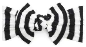 Baby Bling Black & White stripe Patterned Knot Headband