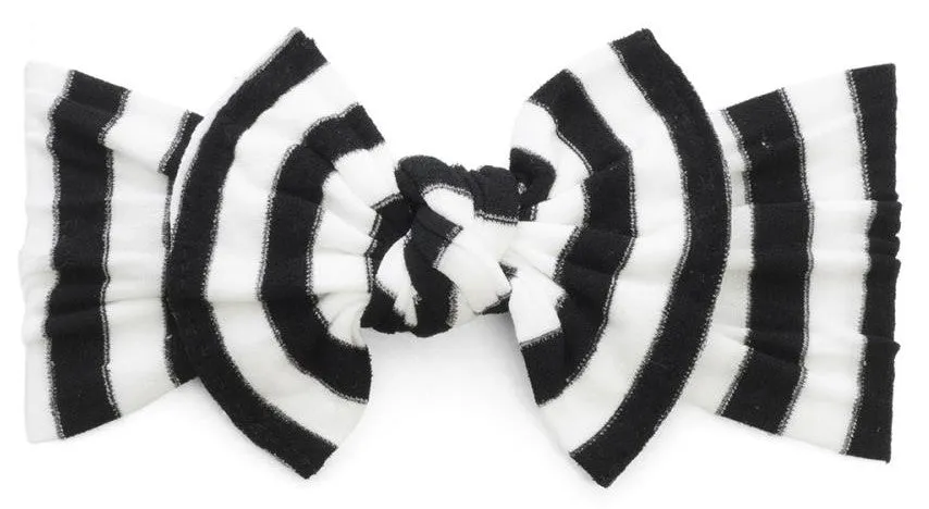Baby Bling Black & White stripe Patterned Knot Headband