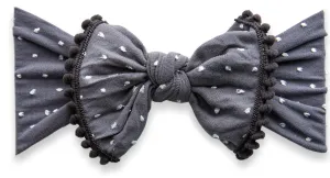Baby Bling Storm Shabby Dot Pom Trimmed Knot Headband