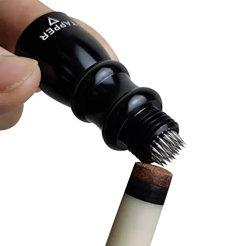 BALIKEN/Pool Chalk/ 3 in 1 Snooker Pool Cue Tip Tool Billiard Cue Accessories Shaper/Tapper/Aerator/Pool Stick (Black)