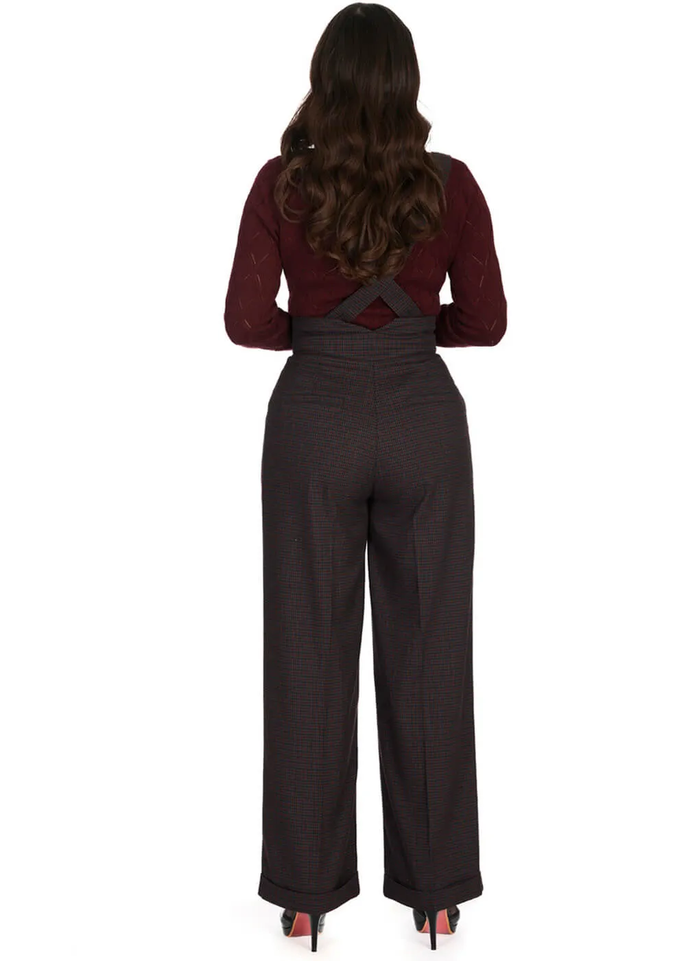 Banned Jenny Check 40's Trousers Navy