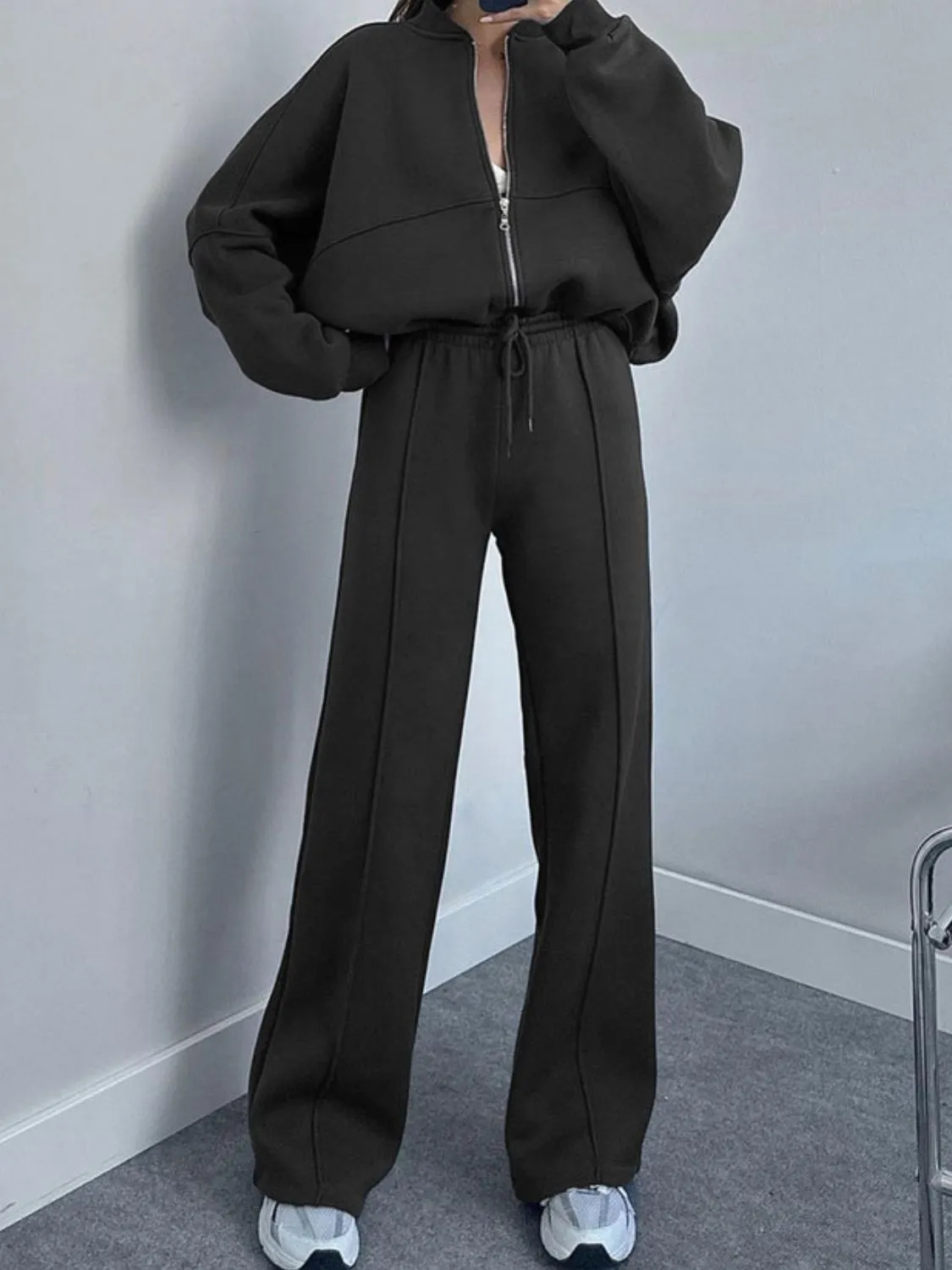 Baseball Collar Pants Set