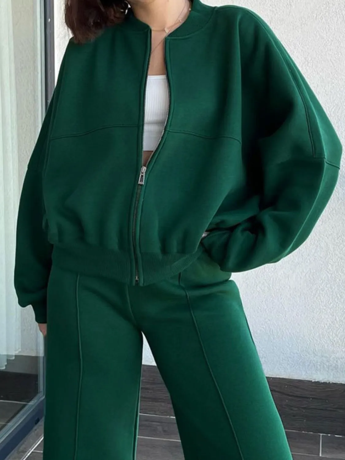 Baseball Collar Pants Set