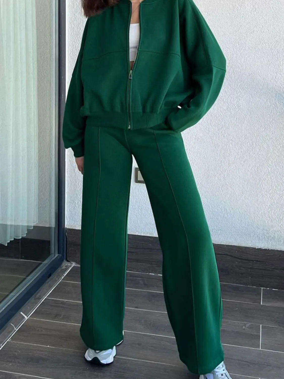 Baseball Collar Pants Set