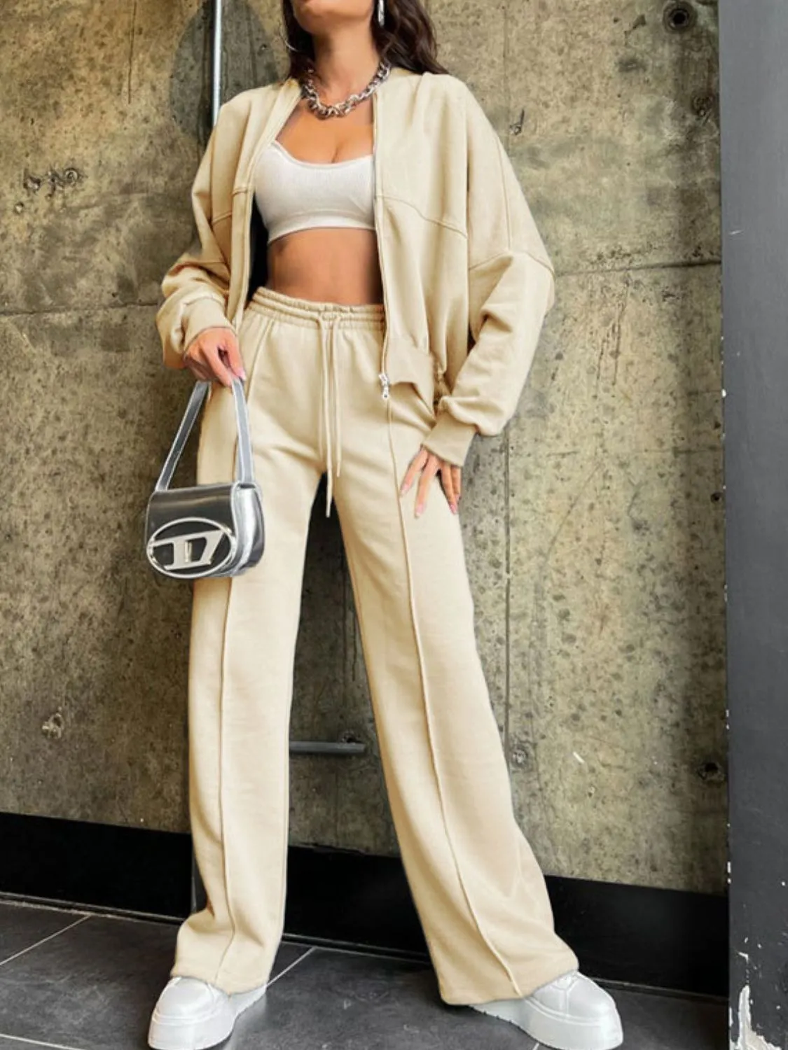 Baseball Collar Pants Set