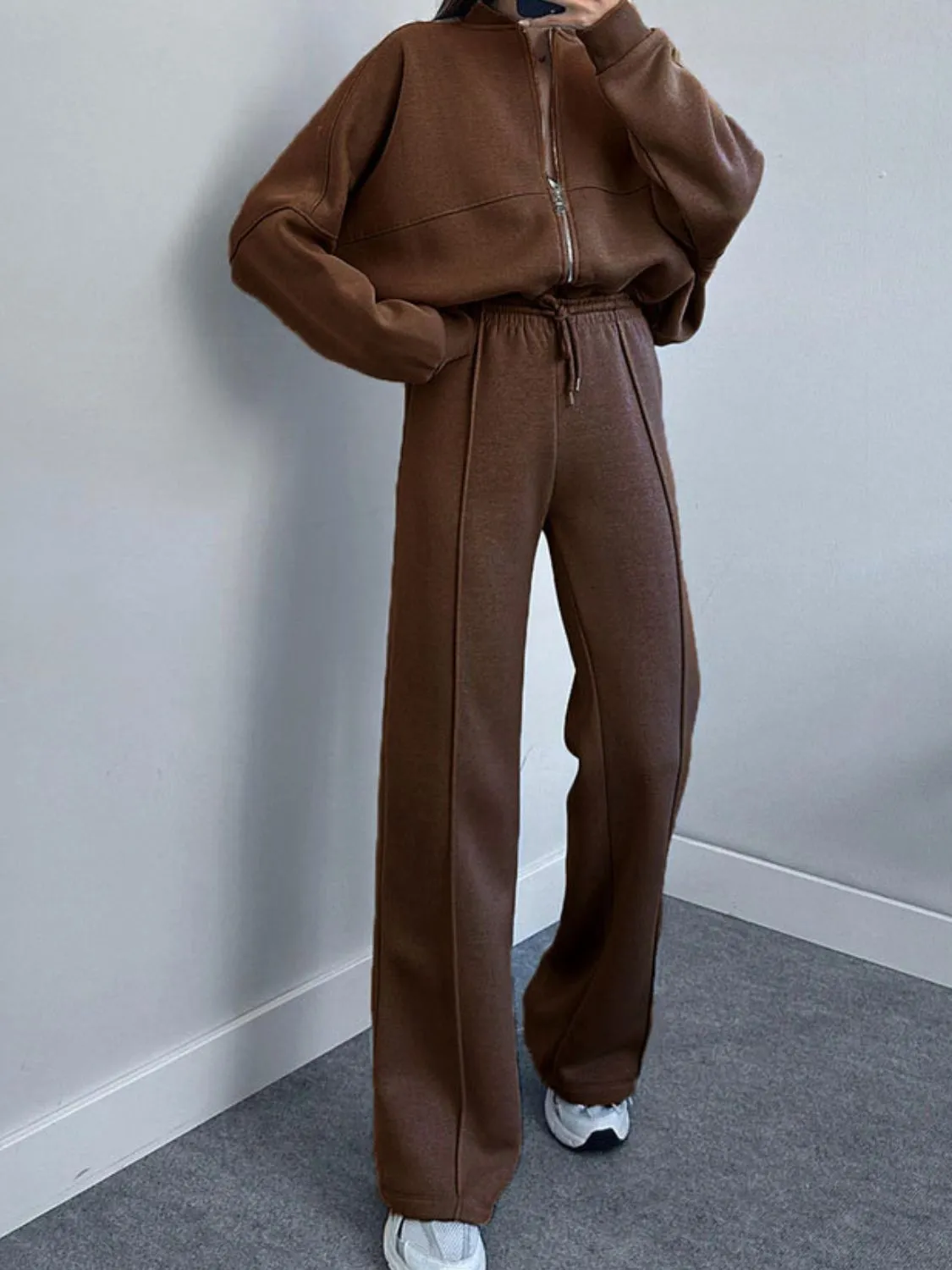 Baseball Collar Pants Set