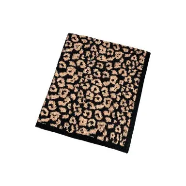 Black Leopard Grain Knitting Blanke