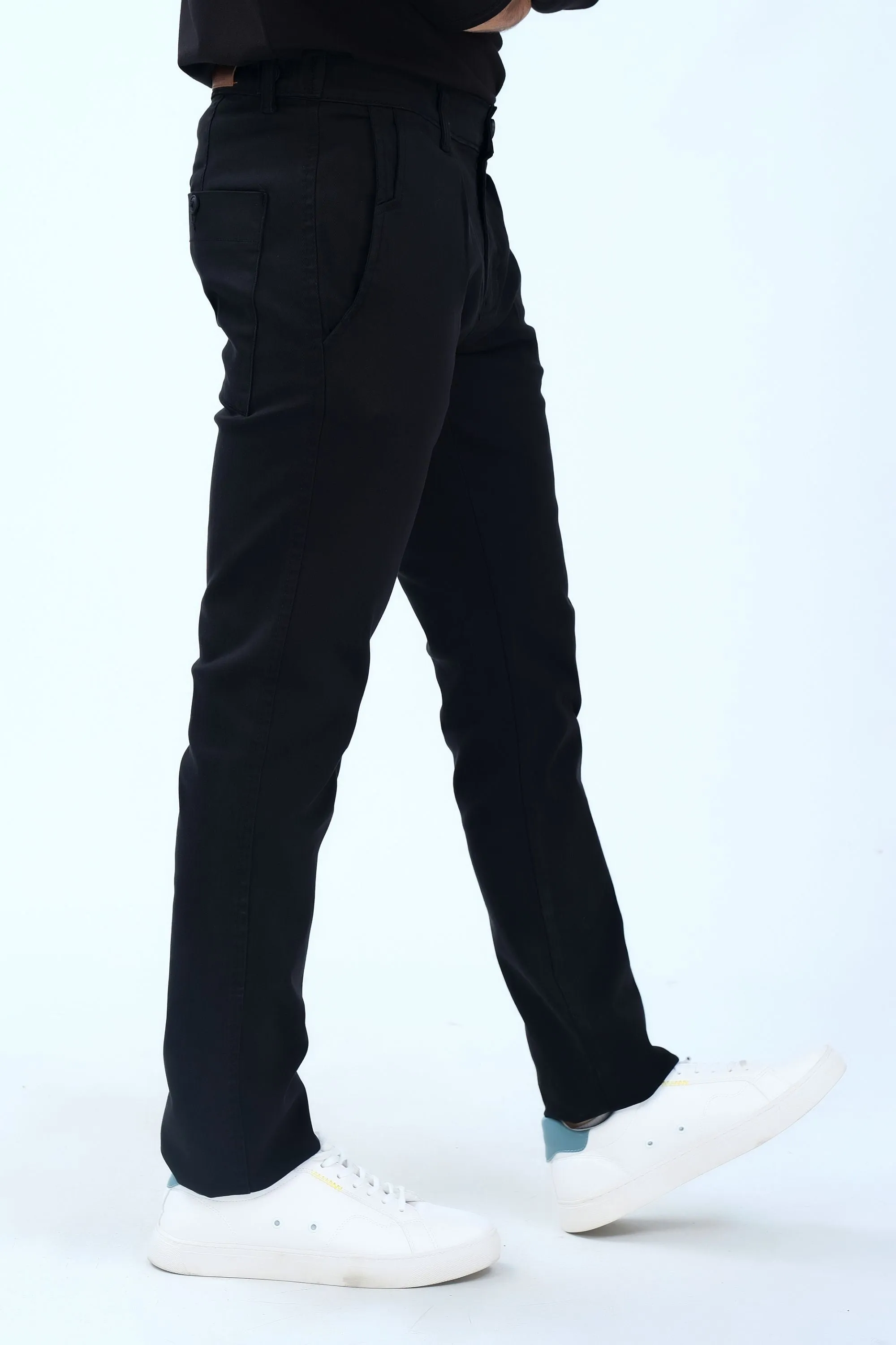 Black Slim Fit Fashion Pants