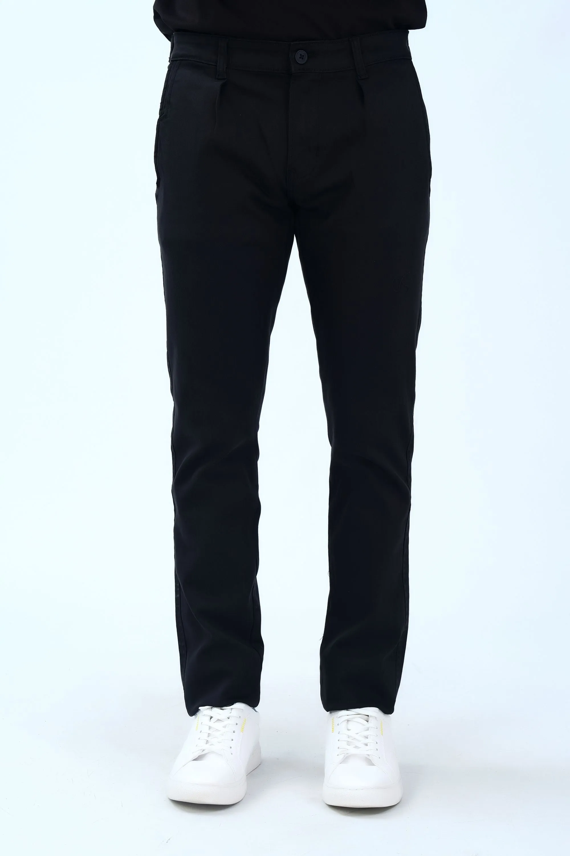 Black Slim Fit Fashion Pants