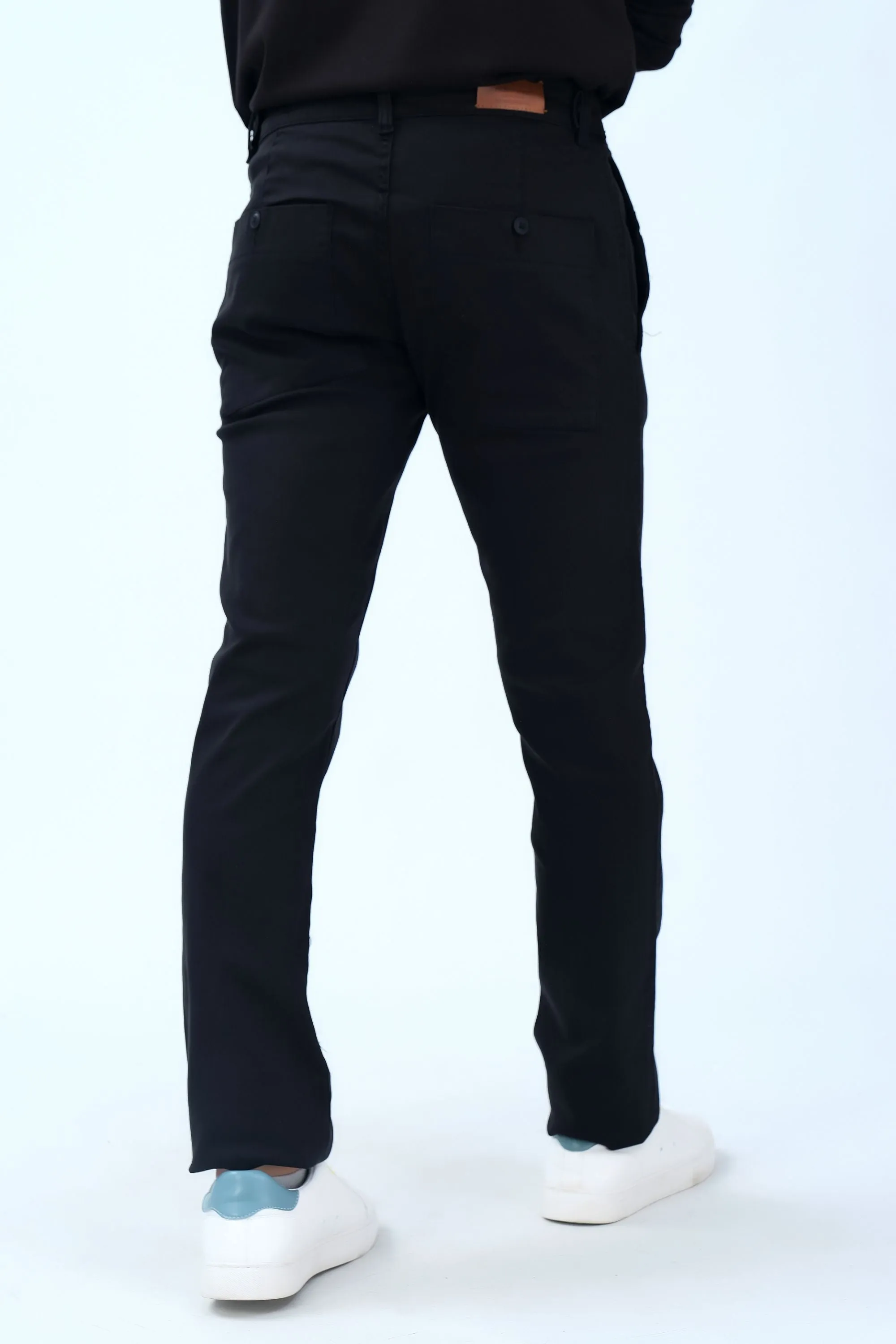 Black Slim Fit Fashion Pants