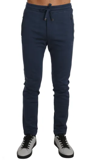 Blue Cotton Crown Sport Casual Trousers