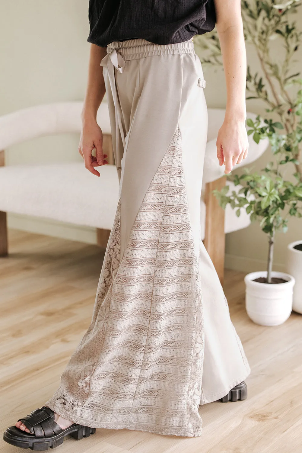 Boho Lace Patchwork Wide Leg Pants