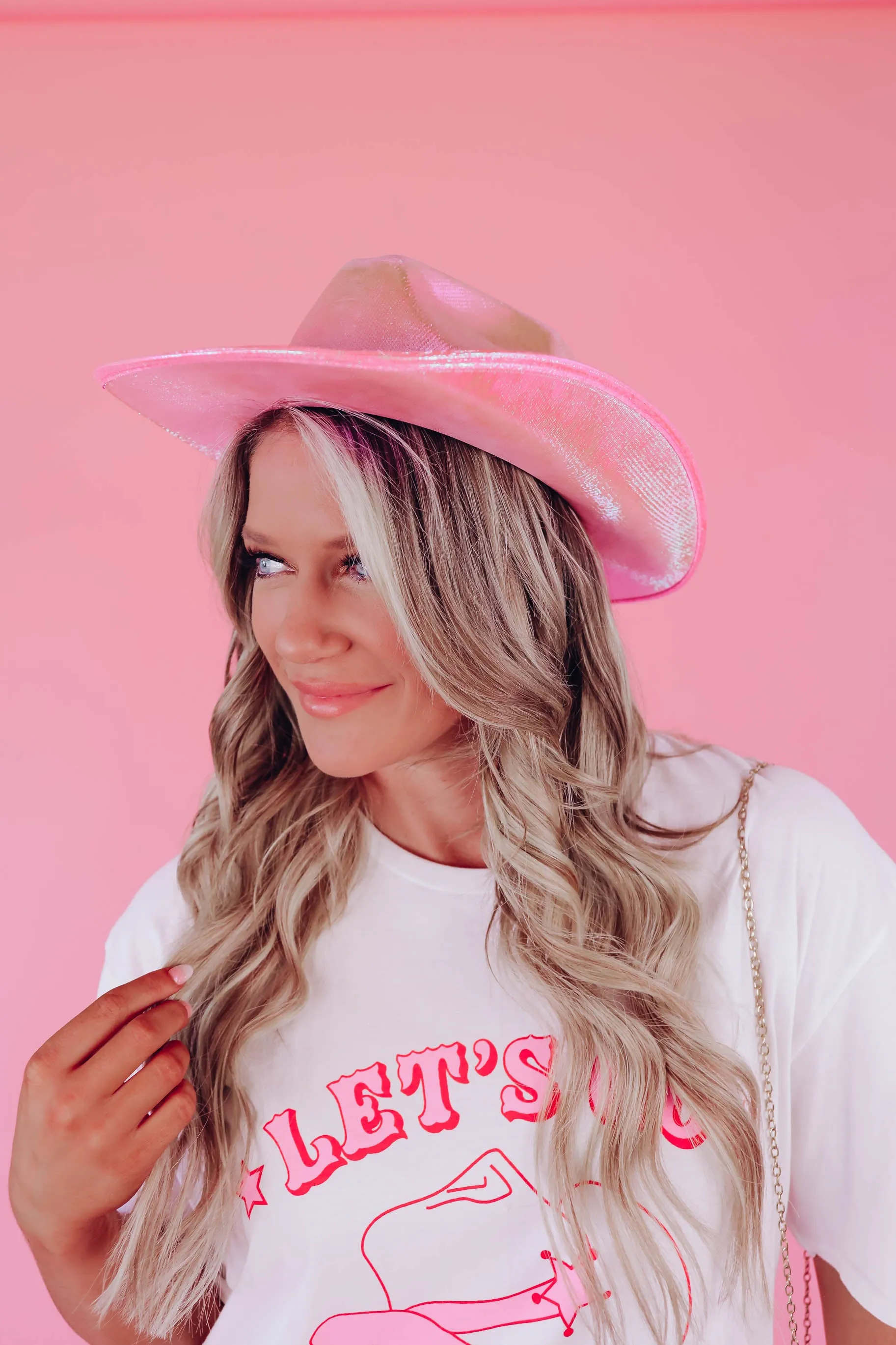 Bristol Metallic Cowgirl Hat - Pink