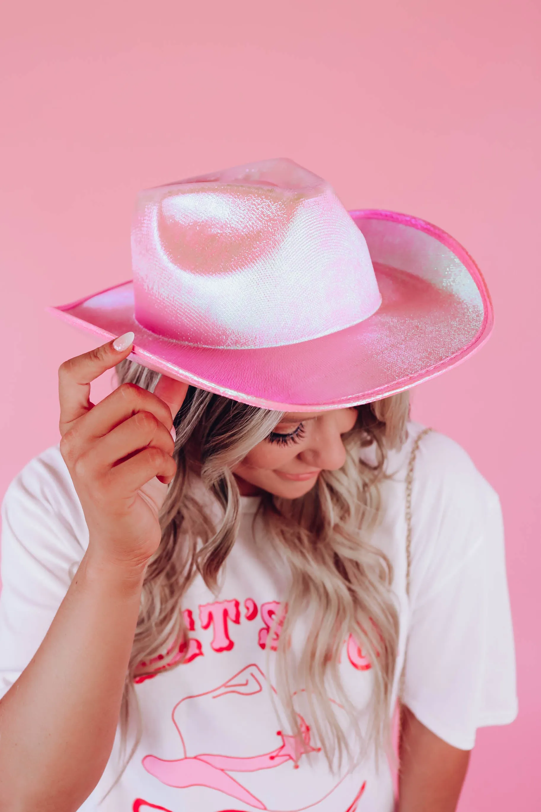 Bristol Metallic Cowgirl Hat - Pink
