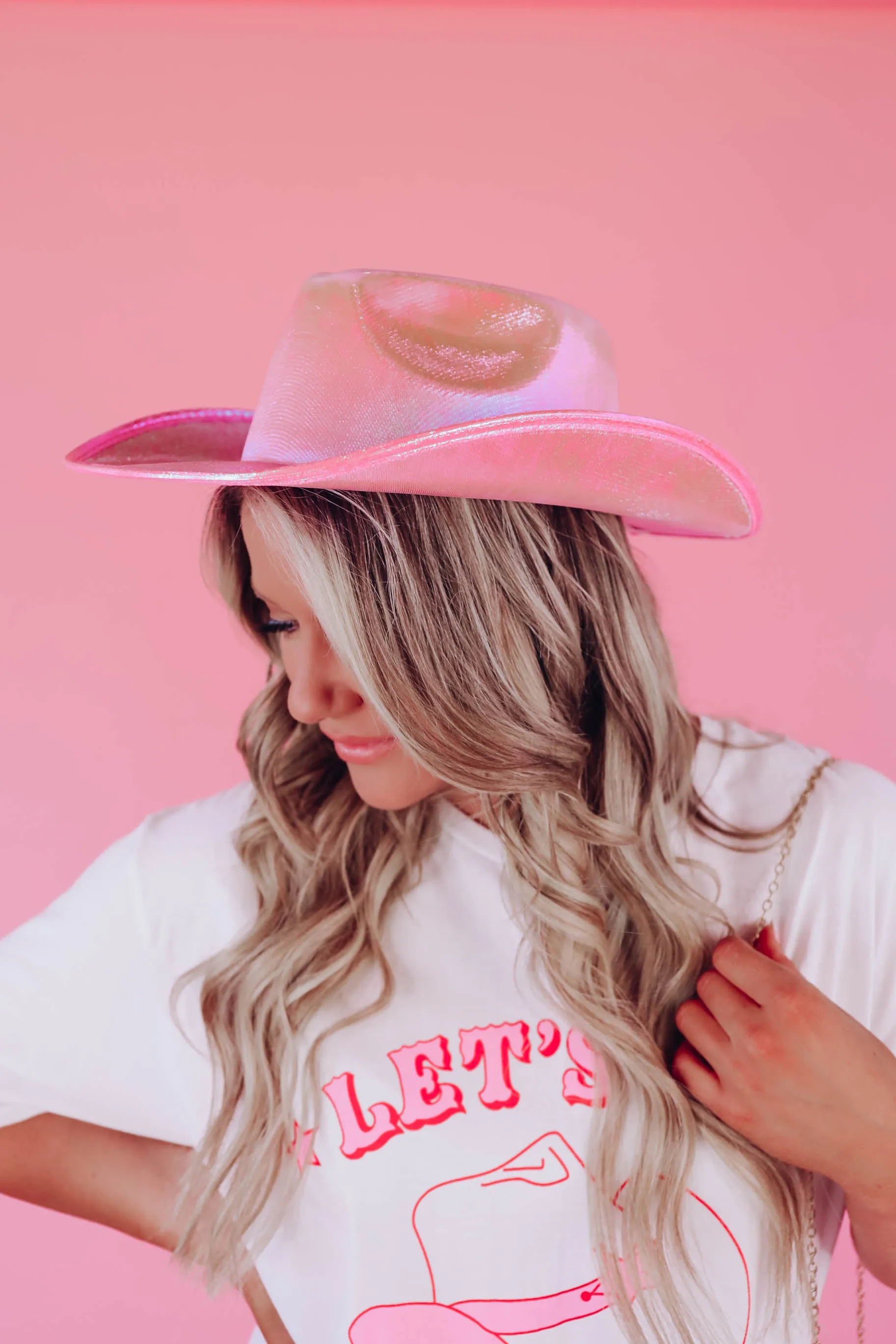Bristol Metallic Cowgirl Hat - Pink