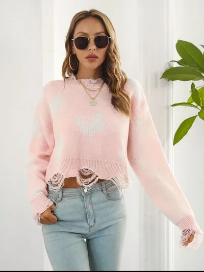 Butterfly Cropped Sweater