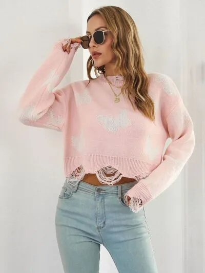 Butterfly Cropped Sweater