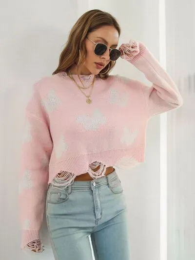 Butterfly Cropped Sweater