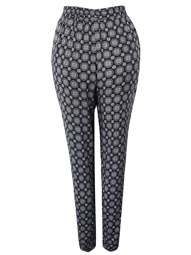 Casual Women Pattern Print Bloomers Pants