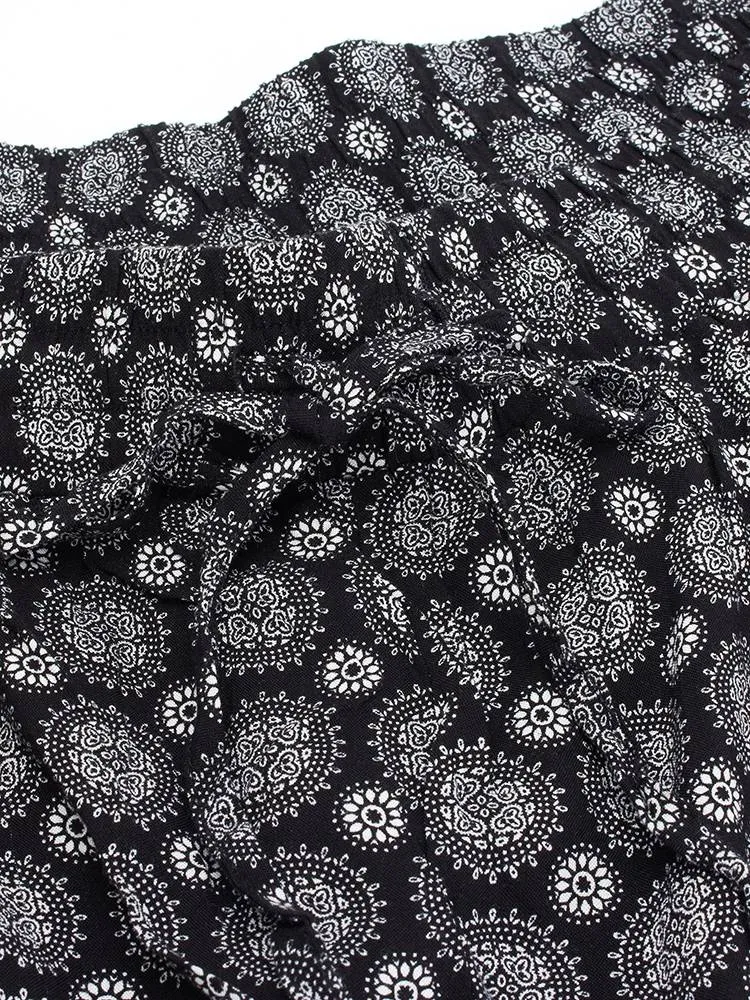 Casual Women Pattern Print Bloomers Pants