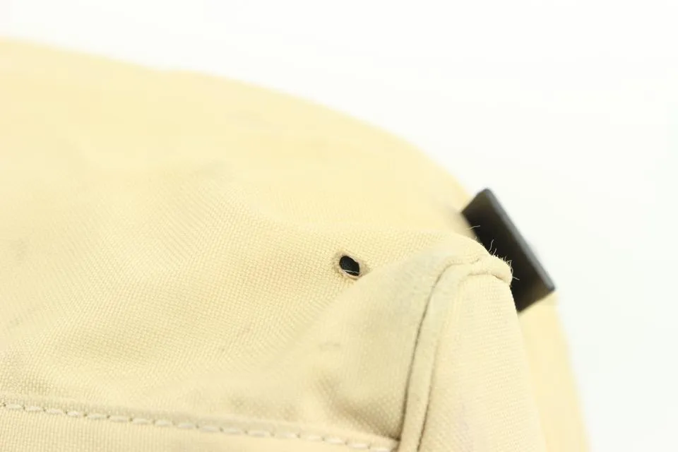 Chanel XL Beige CC Logo Sports Duffle Boston Gym Bag 27cz427s