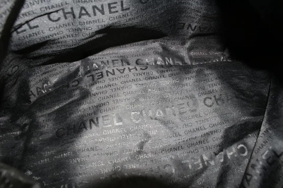 Chanel XL Beige CC Logo Sports Duffle Boston Gym Bag 27cz427s