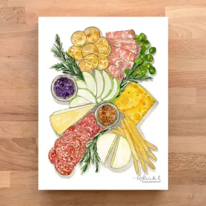 Charcuterie Watercolor Art Print