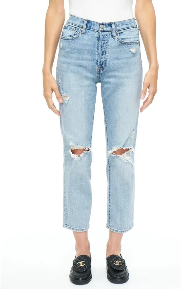 CHARLIE HIGH RISE CLASSIC STRAIGHT ANKLE - BALI DISTRESSED